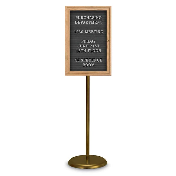Corkboard, Double Door, Radius Frame, 42x32", Bronze/Burgundy